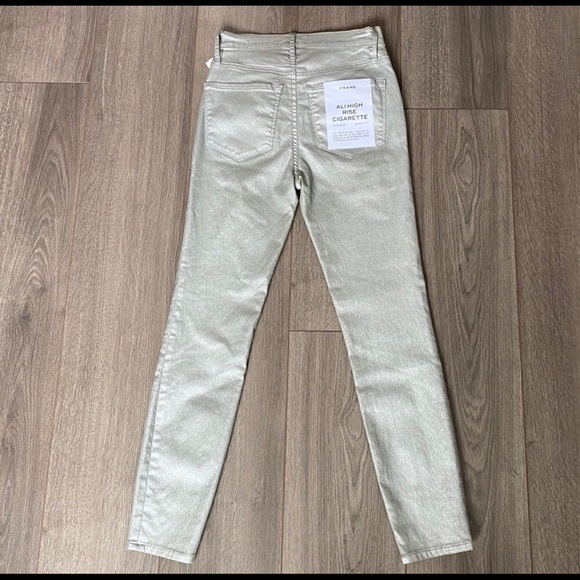 Frame Ali Metallic High Rise Ankle Skinny Jeans Size 25 - Picture 6 of 7